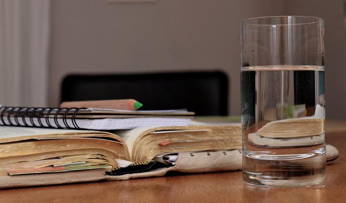 water on desk